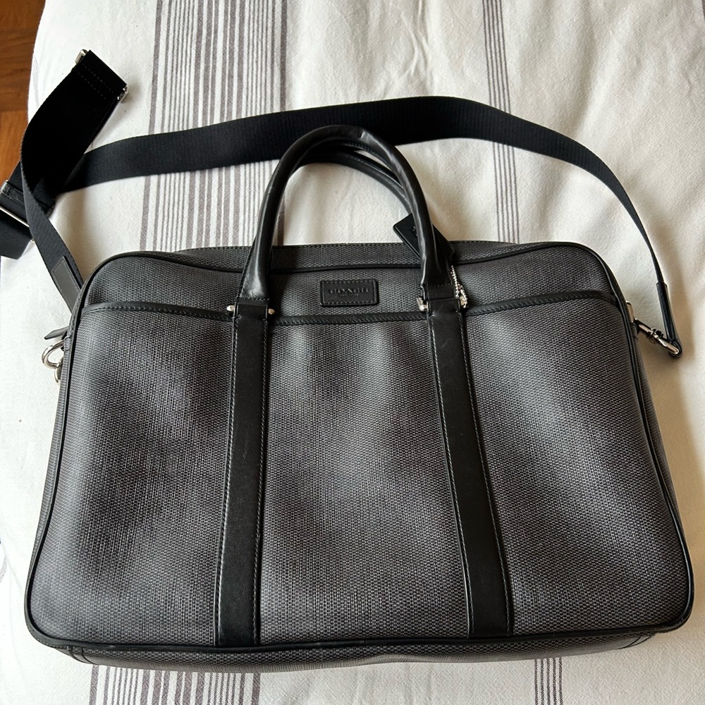 Coach Charcoal and Black Men's Briefcase